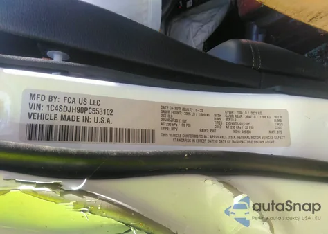 2023 Dodge Durango Srt Hellcat Plus Awd z USA, uszkodzony, nr VIN 1C4SDJH90PC553102